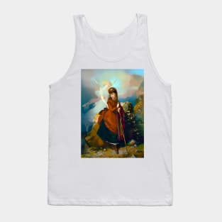 Guardian angel protecting the girl in the brown dress Tank Top